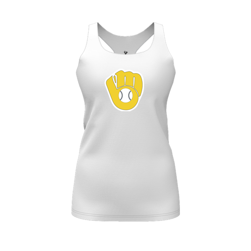 [FT0TRBWH-FYS-LOGO1] Decker Racerback Tank Top (Female Youth S, White, Logo 1)