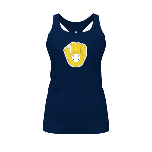 [FT0TRBNV-FYS-LOGO1] Decker Racerback Tank Top (Female Youth S, Navy, Logo 1)