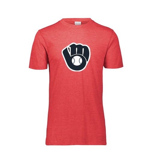 [FTSCUBRD-YS-LOGO2] Decker Youth Tri-Blend T-Shirt - Short Sleeve (Youth S, Red, Logo 2)