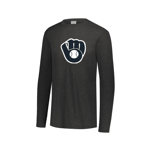 [FTLCUBBK-AXS-LOGO2] Decker Men's Tri-Blend T-Shirt - Long Sleeve (Adult XS, Black, Logo 2)