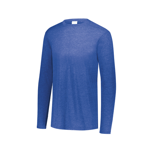 [FTLCUBRY-AXS-LOGO3] Decker Men's Tri-Blend T-Shirt - Long Sleeve (Adult XS, Royal, Logo 3)