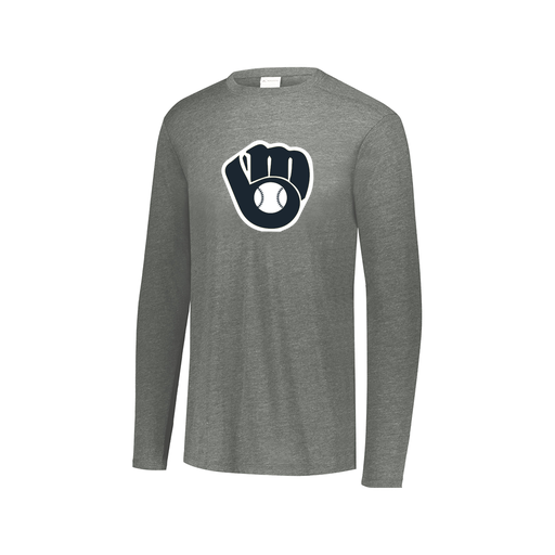 [FTLCUBGY-AXS-LOGO2] Decker Men's Tri-Blend T-Shirt - Long Sleeve (Adult XS, Gray, Logo 2)