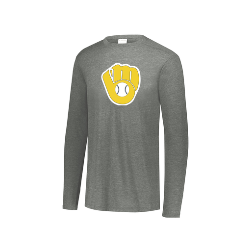 [FTLCUBGY-YS-LOGO1] Decker Youth Tri-Blend T-Shirt - Long Sleeve (Youth S, Gray, Logo 1)