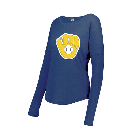 [FTLCUBRY-FAXS-LOGO1] Decker Women's Tri-Blend T-Shirt - Long Sleeve (Female Adult XS, Royal, Logo 1)