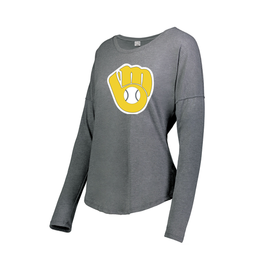 [FTLCUBGY-FAXS-LOGO1] Decker Women's Tri-Blend T-Shirt - Long Sleeve (Female Adult XS, Gray, Logo 1)